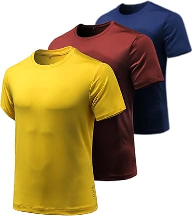 Men's Workout Running Shirts, Sun Protection Quick Dry Athletic Shirts