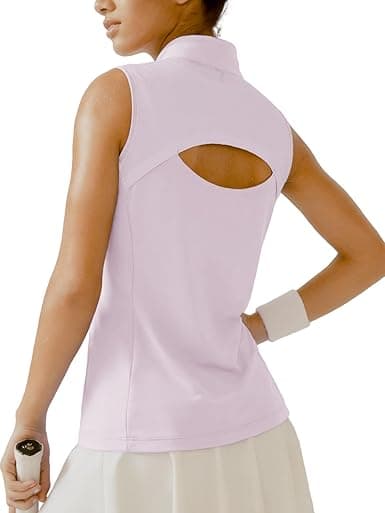 Women's Pickleball Polo – UPF50+ Breathable Mesh Back