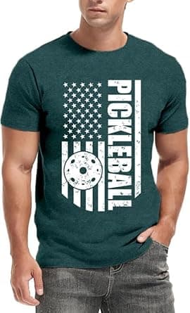 American Flag Pickleball T-Shirt – Men's Patriotic Tee