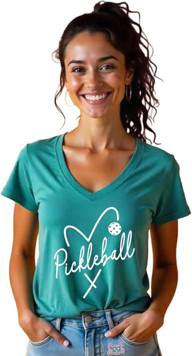 Pickleball V-Neck T-Shirt for Women – Lovers Graphic