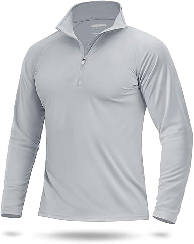 Men's UPF 50+ Sun Shirts 1/4 Zip Long Sleeve Golf Shirts