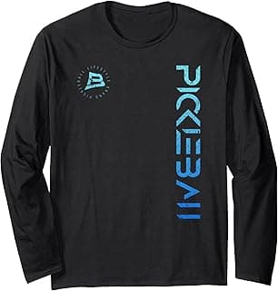 Pickleball Distressed Retro Blue Gradient Design Long Sleeve T-Shirt