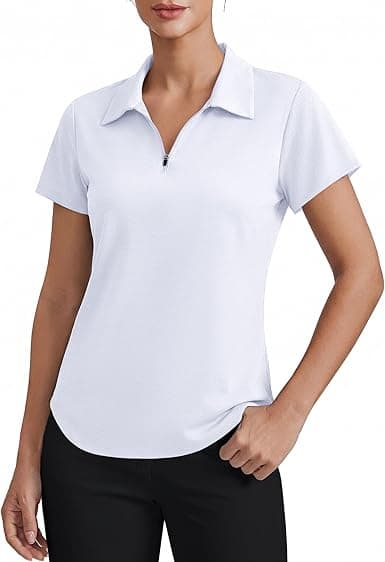 Women's 1/4 Zip Up Collared Quick Dry Athletic Pickleball Shirt