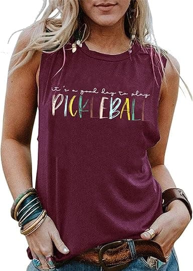 It's a Good Day – Pickleball Letter Print Tank Top