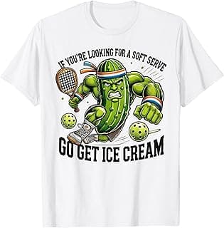 Funny Pickleball Lover Pun with a Pickle Playing Pickle Ball T-Shirt