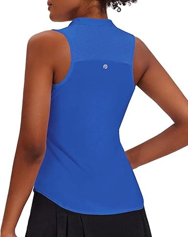 Women's 1/4 Zip Collar Racerback Tank Top Pickleball Shirt
