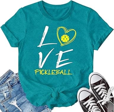 Women's Pickleball Shirt – Casual Pickle Ball Lover Tee (Cyan)