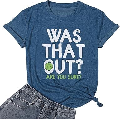 COLORFUL BLING Women's Pickleball – Blue Crew Neck