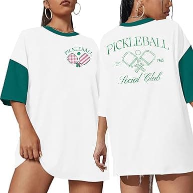 Pickleball Shirt Women Funny Oversized Team Graphic T-Shirt Baseball