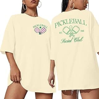 Pickleball Shirt Women Funny Oversized Pickleball Team Graphic T-Shirt Baseball Fan Tee Short Sleeve Tops